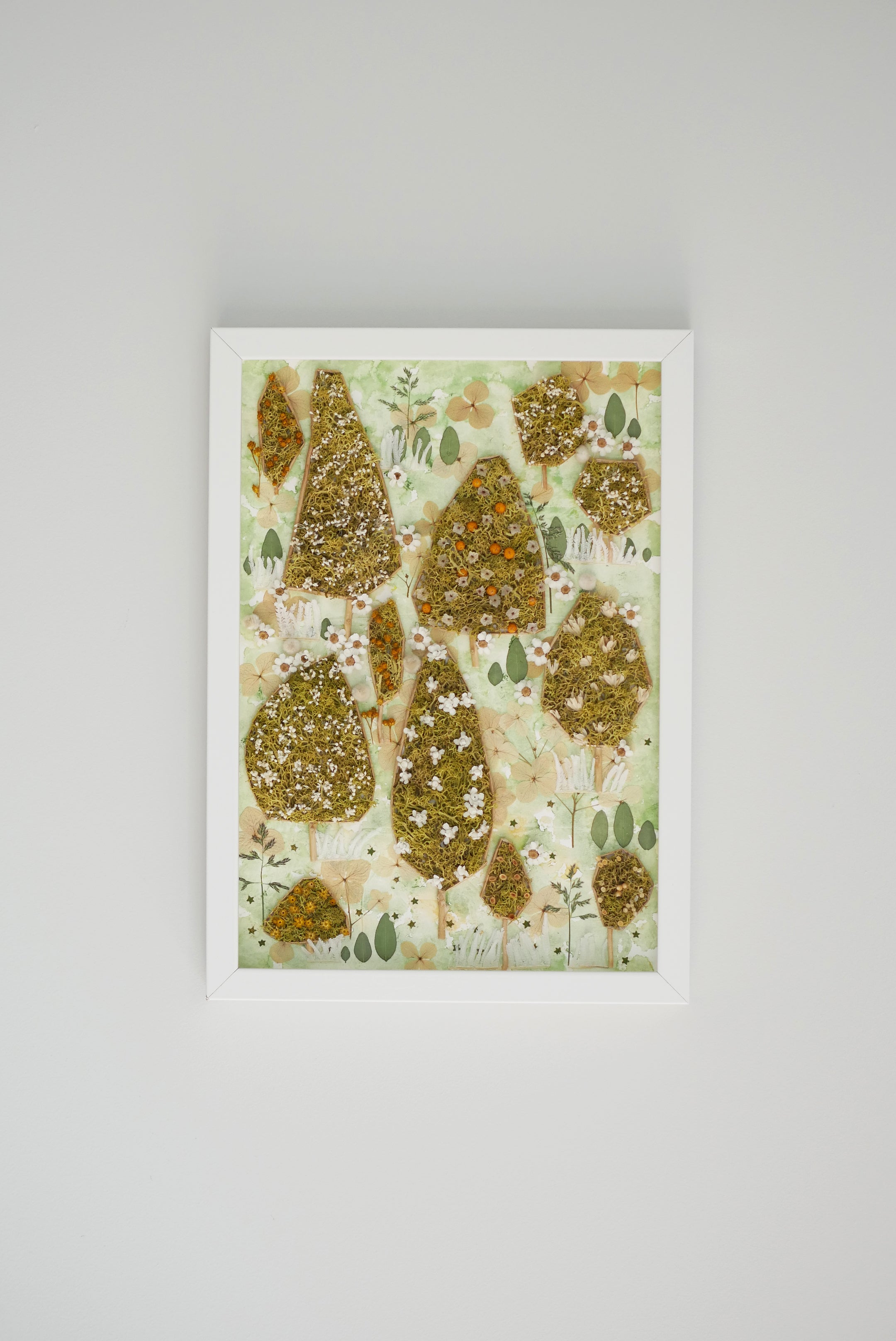 Botanical Forest Wall Art — Framed Moss & Dried Flower Landscape