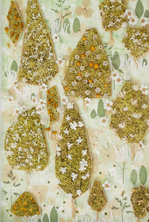Botanical Forest Wall Art — Framed Moss & Dried Flower Landscape