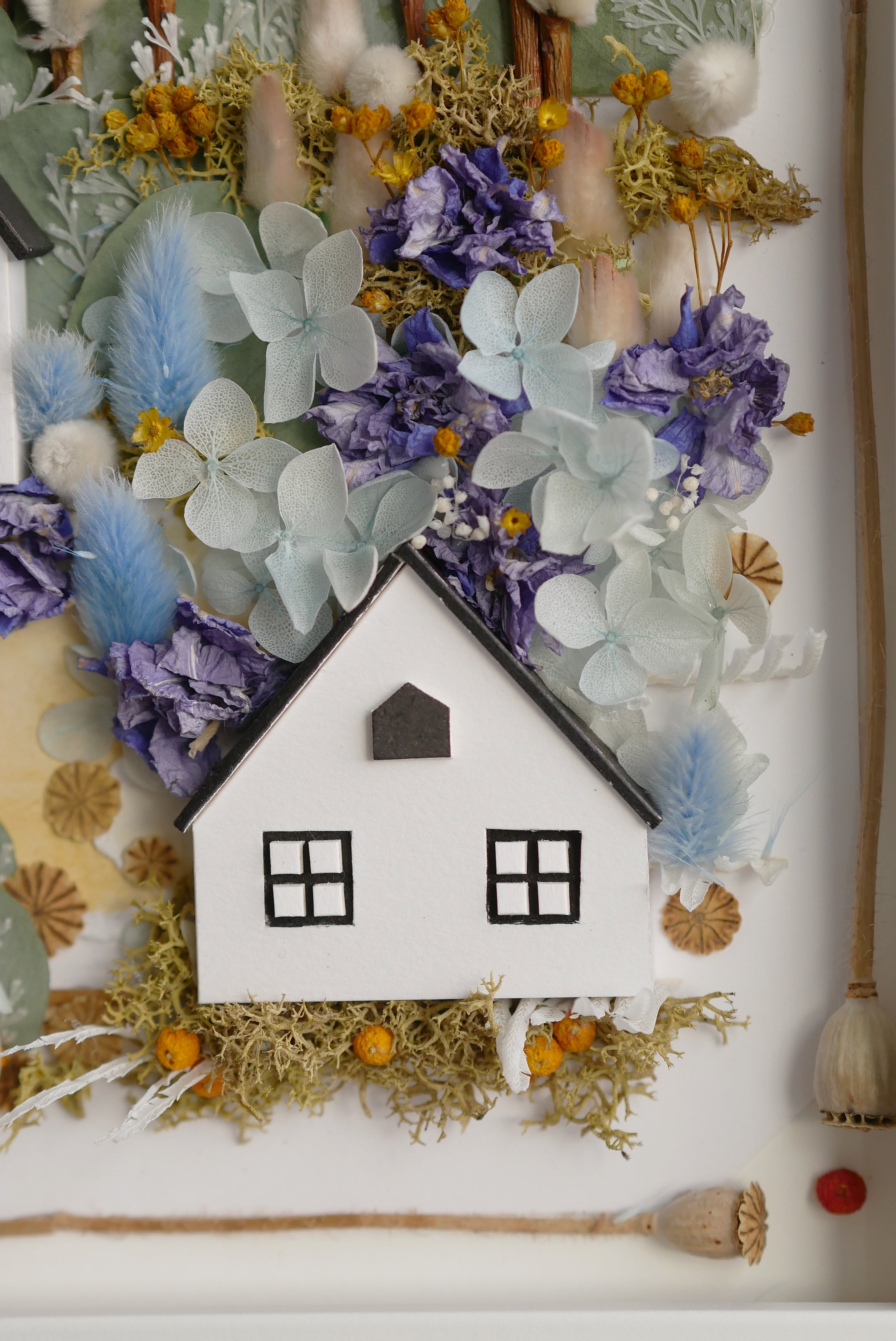 Hydrangea Hollow — Framed Botanical & Dried Flower Wall Art