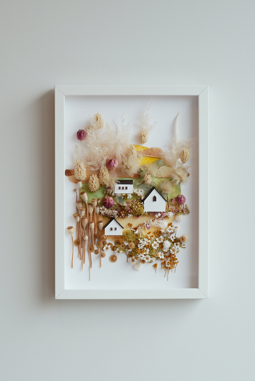 Poppy Meadow Hollow — Framed Botanical & Dried Flower Wall Art