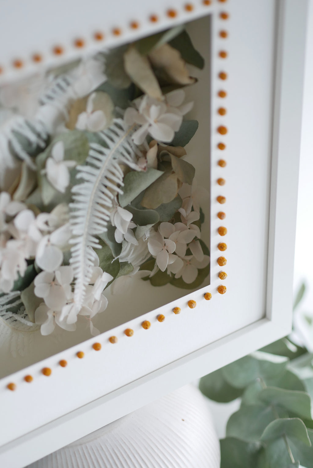 Hydrangea Garden — Framed Pressed Flower & Fern Shadow Box
